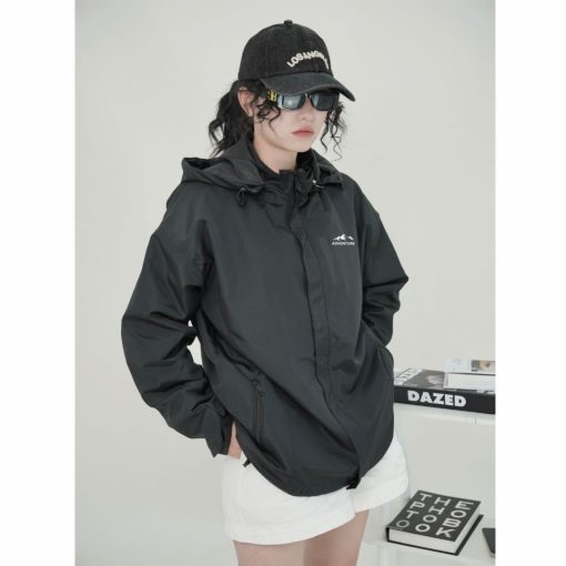 Áo khoác dù chính hãng nam nữ chất gió 2 lớp dày dặn có mũ có thể tháo rời form unisex GZAKA13 - Ảnh 3