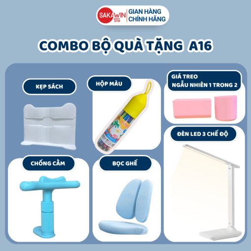 (Bản Cải Tiến) Bộ bàn học thông minh Sakawin A16 Plus Bàn ghế học sinh nâng hạ tay quay bàn và ghế. - Ảnh 3