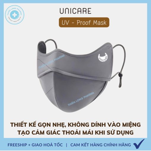 Khẩu trang chống tia UV- Proof Mask UNICARE chất vải lụa mềm mịn thoáng mát chống nắng hiệu quả - Ảnh 4