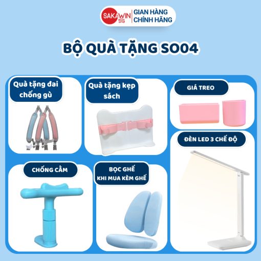 [MỚI]  Bộ bàn học chống gù gỗ tự nhiên Sakawin SO04, Bàn học cao cấp cho bé, Thiết kế hiện đại, Kích thước lớn 1m2 - Ảnh 3