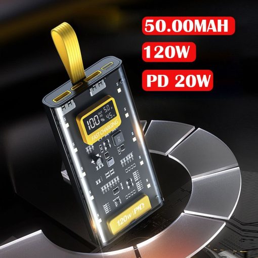 Sạc Dự Phòng 120W Sạc Nhanh 22,5W Dung Lượng Pin 50000mAh Cổng Sạc Tiện Lợi Phù Hợp Mọi Loại Máy - Ảnh 3