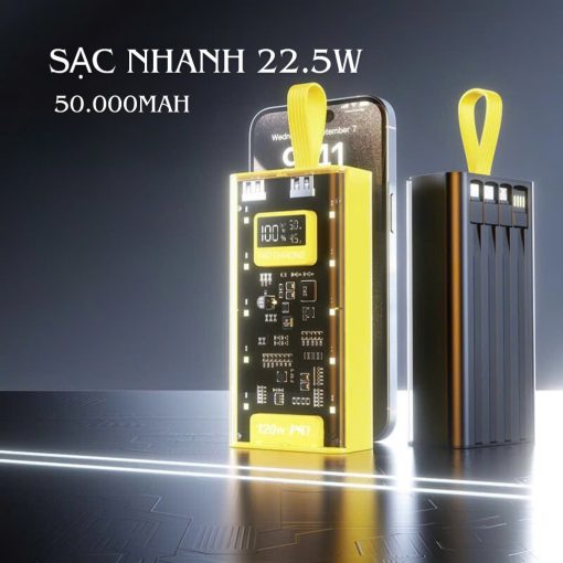 Sạc Dự Phòng 120W Sạc Nhanh 22,5W Dung Lượng Pin 50000mAh Cổng Sạc Tiện Lợi Phù Hợp Mọi Loại Máy - Ảnh 5