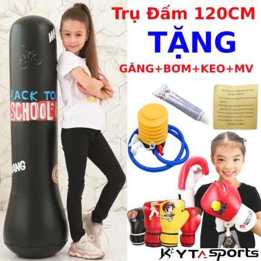 [TẶNG KÈM BỘ BƠM HƠI,KEO DÁN] Trụ đấm bốc boxing bơm hơi cao cấp tự đứng chân đế đổ nước cao cấp - Ảnh 4