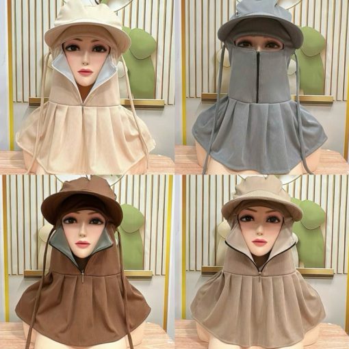 [ Tặng kèm 2 món quà ] Nón che nắng vành rộng dây kéo giữa chống nắng bảo vệ da  , siêu mát tiện lợi , hàng chuẩn loại 1 - Ảnh 4