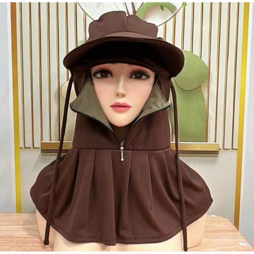 [ Tặng kèm 2 món quà ] Nón che nắng vành rộng dây kéo giữa chống nắng bảo vệ da  , siêu mát tiện lợi , hàng chuẩn loại 1 - Ảnh 3