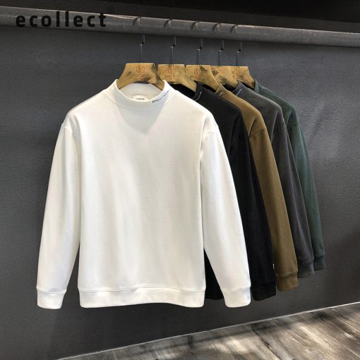Áo Thun Nhiệt Nam Cổ Cao Thêu Chữ ECOLLECT #GN03, Chất Liệu Cotton Cào Bông 300gsm, Mềm Mịn, Ấm áp mùa thu đông - Ảnh 2