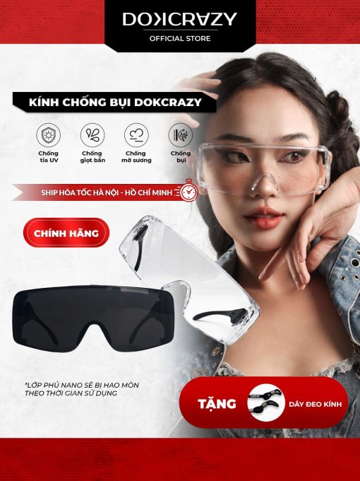 Kính Chống Bụi đi đường DOKCRAZY FOGLY cho người đi xe máy, xe đạp siêu Xịn Xò - Ảnh 2