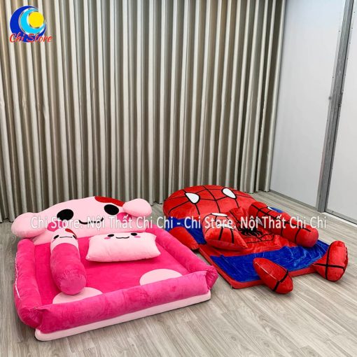 Nệm Bông Hình Thú Ngộ Nghĩnh Kích Thước 1m6-1m1 Đầu Bông Có Thành Vỏ Tháo Ra Giặt Được, Giường Hình Thú Cho Bé Xinh - Ảnh 6