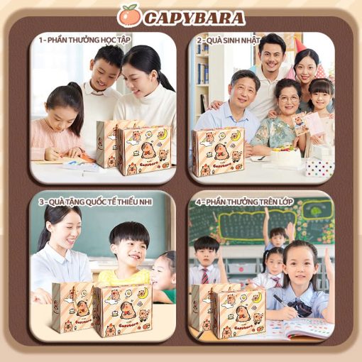Set dụng cụ học tập Capybara, Kuromi, Melody - Hộp quà tặng văn phòng phẩm dễ thương dịp lễ cho bé - Ảnh 5