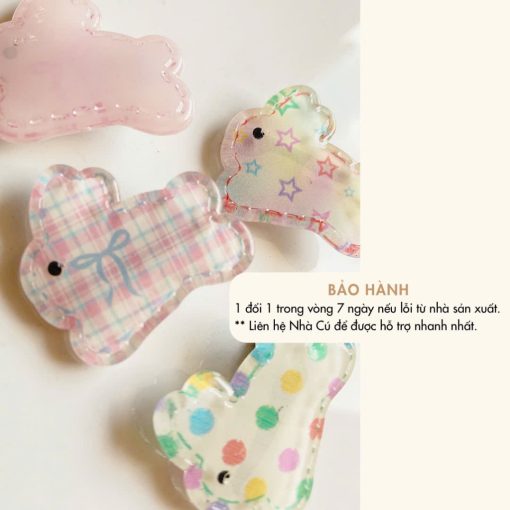 Set 2 Kẹp Tóc Mái NHÀ CÚ Hoạt Hình Thỏ Ngọc Dễ Thương Phong Cách Coquette Mùa Hè Đi Biển Hàn Quốc Dễ Thương 5980 - Ảnh 4