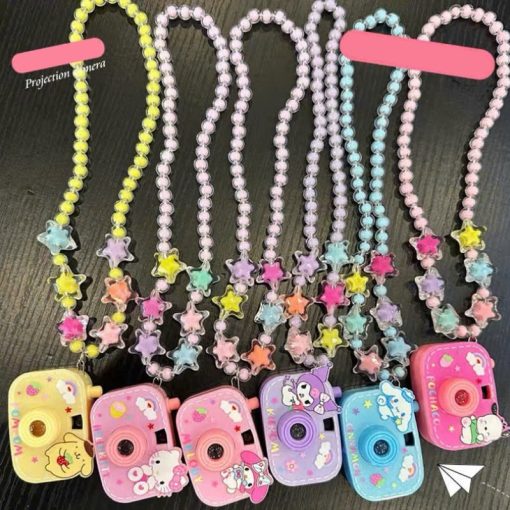Đồ Chơi Máy Ảnh Chiếu Hình Kuromi, Melody, Cún Trắng Cho Bé Kèm Set Vòng Tay, Vòng Cổ - Quà Trung Thu - Quà Noel E2123 - Ảnh 4