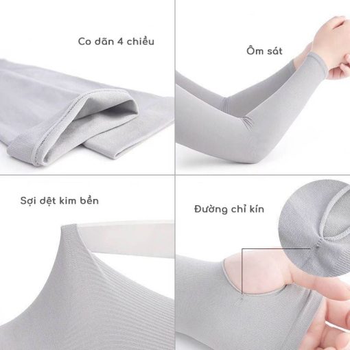 Găng tay chống nắng nam nữ kiểu dáng basic, chất liệu cotton lạnh - Gaty Store - Ảnh 3