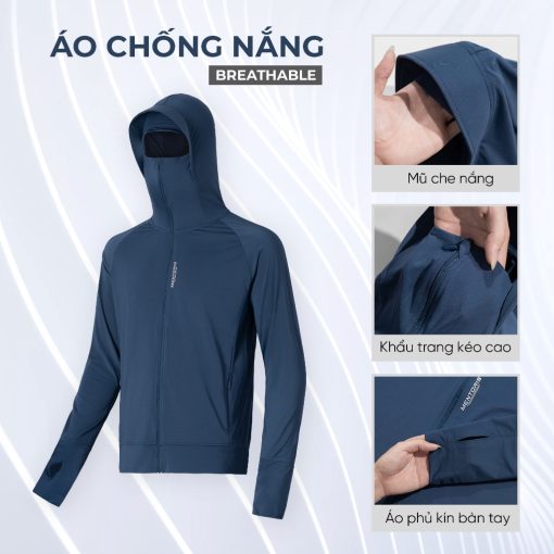 Áo Chống Nắng Nam Thun Lạnh MENTORIS, Chống Tia UV, Form Regular Fit, Thoáng Mát, Nhiều Màu MCN01 - Ảnh 4