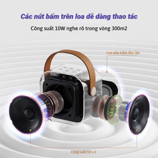 Loa bluetooth K12 Không Dây mini Kèm 2 Micro Thiết Kế Nhỏ Gọn Tiện Dụng - Ảnh 3