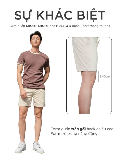 [UPDATE MÀU MỚI] Quần Short nam vải Kaki nhung cao cấp, trẻ trung, lịch lãm, chuẩn form - HUSSIO - Ảnh 3