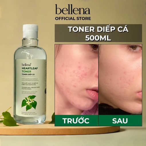 Toner diếp cá cho da dầu mụn nước hoa hồng diếp cá Bellena TC 500ml - Ảnh 2