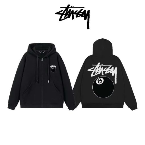 Áo Hoodie Zip Stu.ssy in logo cơ bản nỉ cao cấp 2 lớp mũ khoác zip bassic form rộng nam nữ unisex Bufalo - Ảnh 6