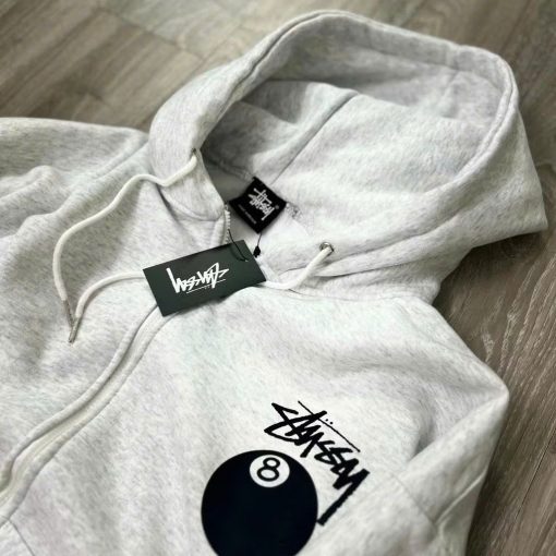 Áo Hoodie Zip Stu.ssy in logo cơ bản nỉ cao cấp 2 lớp mũ khoác zip bassic form rộng nam nữ unisex Bufalo - Ảnh 4