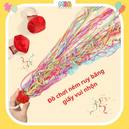 Đồ Chơi Ném Ruy Băng Giấy – Túi Giấy Tung Bay Trang Trí Tổng Kết Cuối Năm, Chụp Kỷ Yếu, Tốt Nghiệp, 1/6 & Sinh Nhật - Ảnh 2