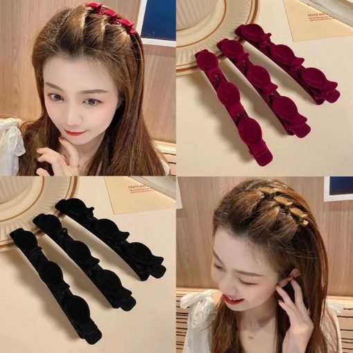 Kẹp Tóc Mái Phối Vải Nhung Độc Đáo Cho Nữ - Ảnh 3
