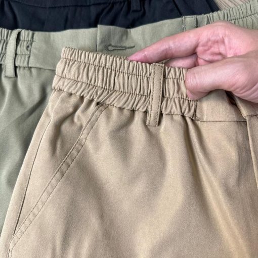 QUẦN SHORT KAKI QUẦN ĐÙI NAM GIÓ MEN&BASIC Cạp Nửa Chun Dáng Trẻ Trung Vải Mềm Mại Thoáng Mát Dãn - Ảnh 3