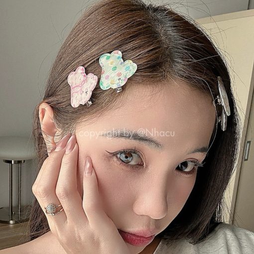 Set 2 Kẹp Tóc Mái NHÀ CÚ Hoạt Hình Thỏ Ngọc Dễ Thương Phong Cách Coquette Mùa Hè Đi Biển Hàn Quốc Dễ Thương 5980 - Ảnh 3