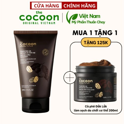 Tẩy da chết mặt cà phê Đắk Lắk Cocoon 150ml Dak Lak coffee face polish - Ảnh 2