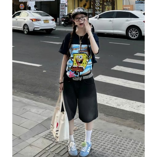 Áo Thun Xanh Navy Bọt Biển Form Unisex Chất Liệu Cotton 100% Cao Cấp Cực Xịn Thấm Hút Mồ Hôi - Ảnh 6
