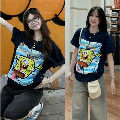 Áo Thun Xanh Navy Bọt Biển Form Unisex Chất Liệu Cotton 100% Cao Cấp Cực Xịn Thấm Hút Mồ Hôi - Ảnh 2