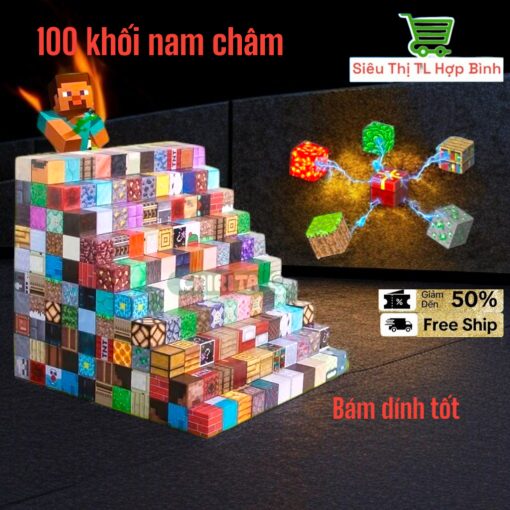 [Mua 100 tặng 10] Nam Châm Minecraft Từ Tính, Đồ Chơi Mô Hình Lắp Ráp Thế Giới Game Minecraft - Ảnh 2
