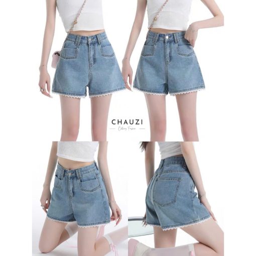 [DEAL MỞ BÁN]QUẦN SHORT JEANS ĐÙI NỮ LƯNG CAO PHỐI REN LƯNG LAI MÀU TRẮNG ĐEN KEM SIÊU CÁ TÍNH XỊN SÒ QS890 - Ảnh 5