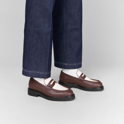 Giày Lười Nam Nữ THEWOLF SEAN PENNY LOAFER - Đen / Đen Kem / Tan - Ảnh 5
