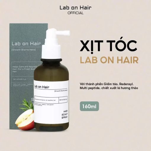 Xịt dưỡng hỗ trợ mọc tóc Lab on Hair với giấm táo, Redensyl, Multi peptide, chiết xuất lá hương thảo 160ml - Ảnh 2