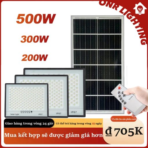 Đèn Năng Lượng Mặt Trời Chống Loá, ONR, Loại Đèn Led, 500W, Bộ Hai Cái, Bảo Hành 5 Năm - Ảnh 2