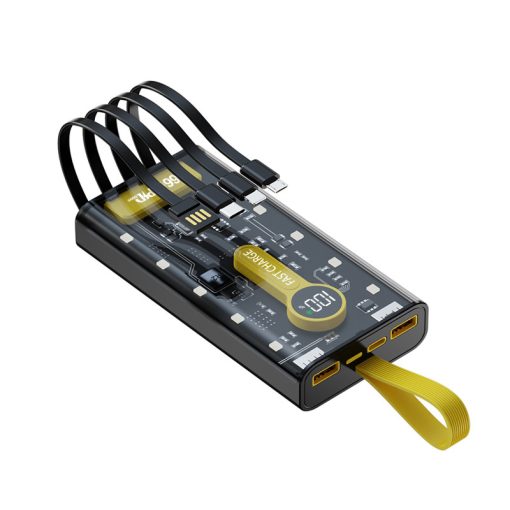 Sạc dự phòng 30.000mAh trong suốt với 2 cổng sạc nhanh 22.5W và 20W kèm 4 đầu cáp sạc màn hình led bảo hành 12 tháng - Ảnh 5