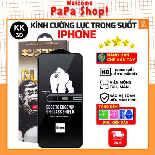 Cường lực iphone 14 ProMax 15 Plus 14 Pro 13 ProMax 13 Pro 12 Pro Max 11 Pro Max Xs X Xr 7 8 Plus 16 [3D] - Ảnh 3