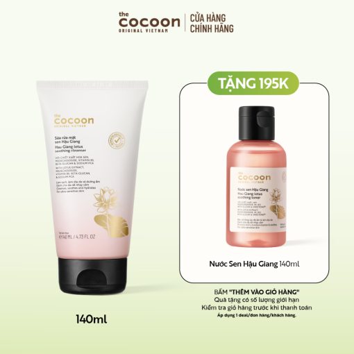 Sữa rửa mặt sen Hậu Giang Cocoon 140ml - Ảnh 2