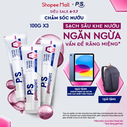 Bộ 3 kem đánh răng P/S Chuyên gia Chăm sóc nướu 100g hỗ trợ giúp nướu khỏe răng chắc, cải thiện sức khỏe nướu - Ảnh 2