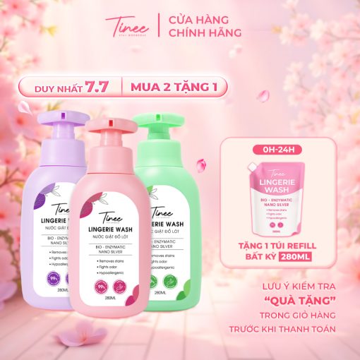 Nước giặt đồ lót Sinh Học Tinee 280ml Bản nâng cấp nano bạc mới hạn chế nấm khuẩn, dịu nhẹ cho da - Ảnh 2