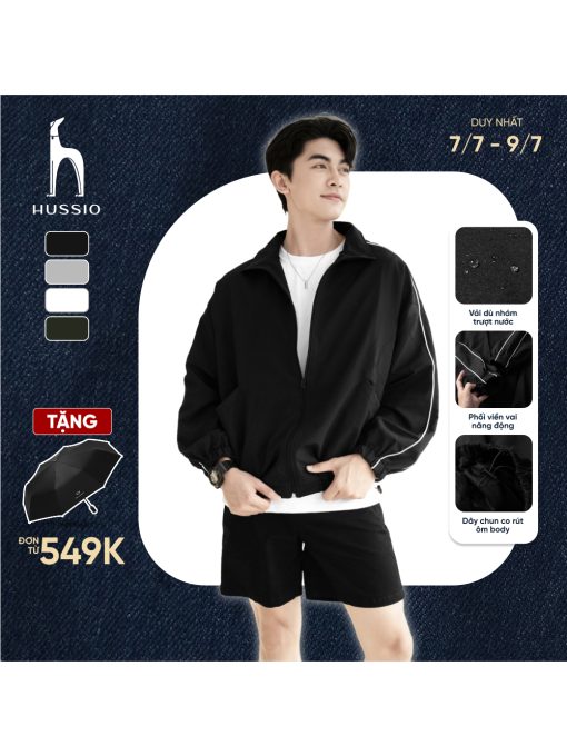 [UPDATE MÀU MỚI] Áo khoác nam VARIANTS vải dù nhám co giãn, trượt nước, form crop trẻ trung, năng động - HUSSIO - Ảnh 2