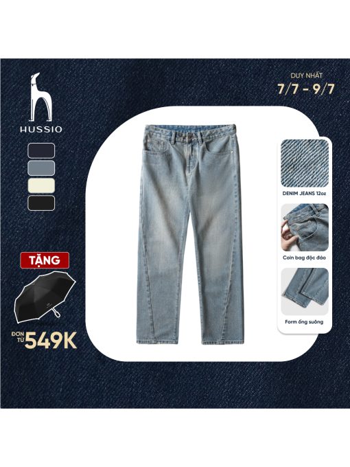 Quần jeans nam EVOL, BST 22 CENT, ống suông, co dãn tốt, đứng form, trẻ trung, thanh lịch - HUSSIO - Ảnh 2
