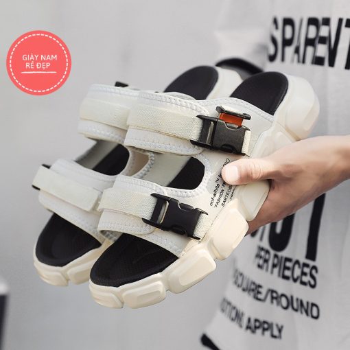 Giầy Sandal Nam OFF Đế Cao - dép quai hậu nam học sinh quai ngang Mẫu Mới - Ảnh 2