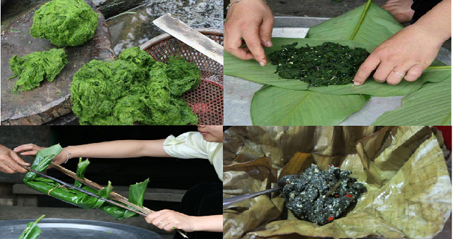 Rêu nướng - món ăn dân giã của người Tày ở Hà Giang.