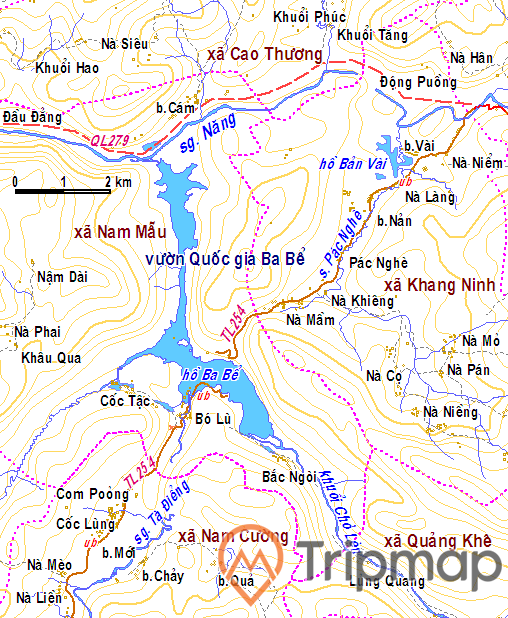 Bản đồ vị trí vườn Quốc gia Ba Bể, bản đồ chỉ dẫn