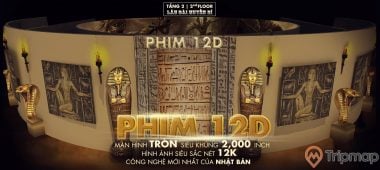 Rạp chiếu phim 12D, mô hình Ai Cập cổ đại, vé quảng cáo rạp phim