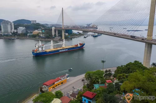 a large ship in the water