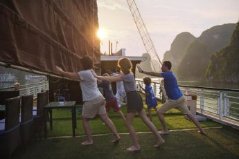 a group of people jumping