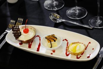 a plate of desserts